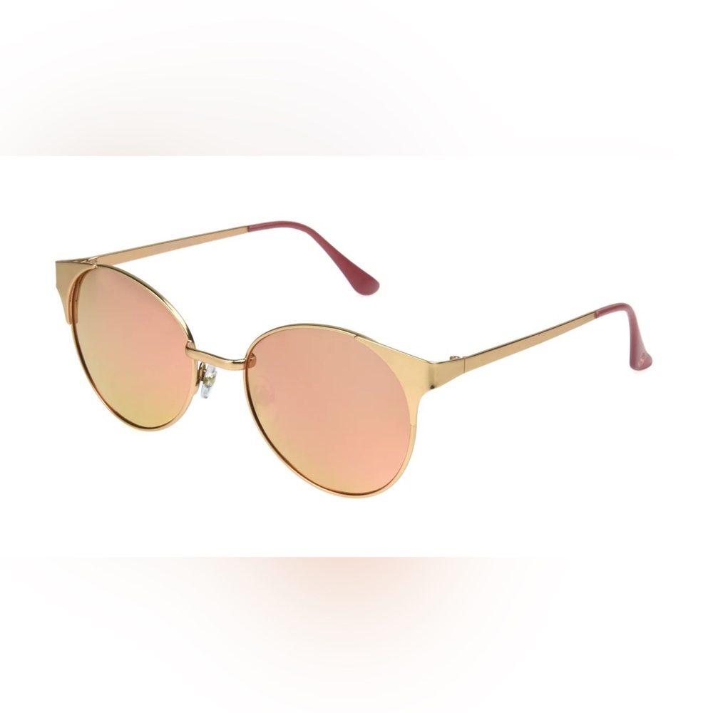Panama Jack Rose Gold Mirrored Round Sunglasses
